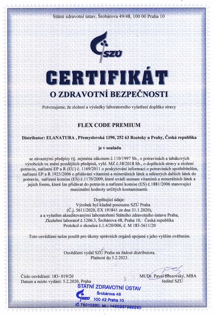 Flex Code Premium - certifikát SZU